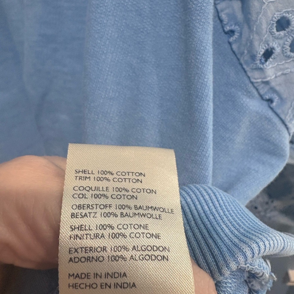 Pilcro Light Blue Lace-Detail Sweatshirt - Picture 8 of 9
